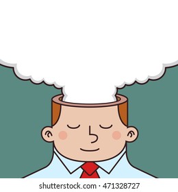Vector stock of blank speech bubbles coming from inside businessman head