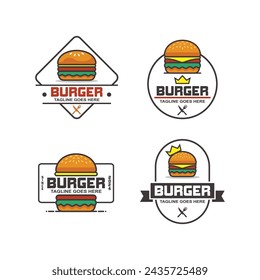 Vector stock burger logo collection