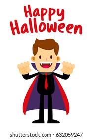 Vector stock of businessman wearing Dracula halloween costume