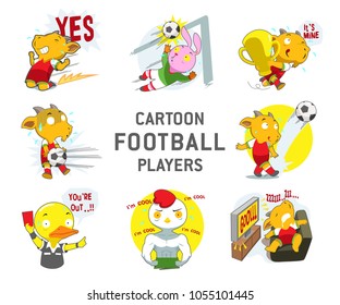 Vector Stock of Cartoon Football Players