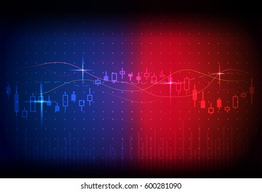 Vector stock charts and market analysis blue and red in one. Illustration about trading in stock market.