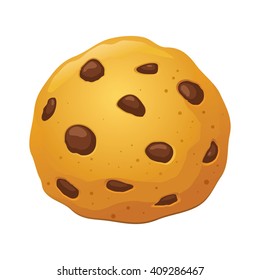 Vector stock of a chocolate chip cookie with simple gradient