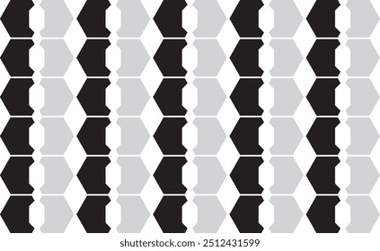 Vector Stock, Clipart, e ilustración de un patrón de hexágono geométrico sin fisuras con una combinación de negro y gris sobre un fondo blanco