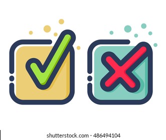 Vector stock of colorful modern check mark flat icon