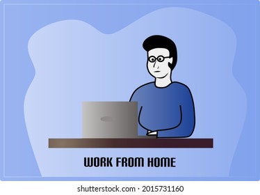 Vector stock concept Work from home.
