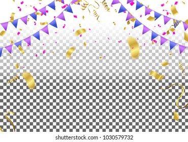 Vector stock elegant  balloon party celebration festival background. confetti greeting background with helium shine balloon. holiday illustration