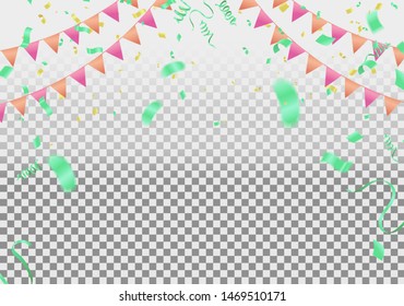 Vector stock elegant  balloon party celebration festival background. confetti greeting background with helium shine balloon. holiday illustration