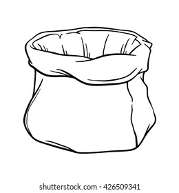 Vector stock of empty canvas sack outline silhouette