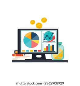 Vektorbörse-Icon-Set mit verschiedenen Diagrammen Diagrammen Finanzelemente Technologie in der Handelsgrafik