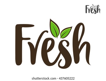 Vector stock of fresh word handwritten typography lettering art