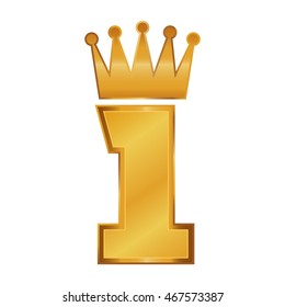 Number 1 With Crown SVG