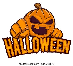 Vector stock of Halloween with jack lantern pumpkin background