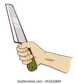 Vector stock of a hand holding a kitchen knife
