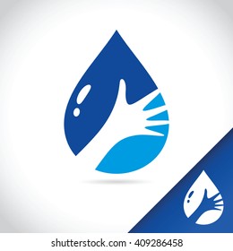 Vector stock of hand holding water drop, logo template