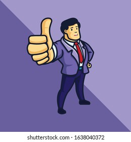 Vector stock of a happy businessman making thumbs up sign