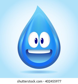Vector stock of happy water droplet character design