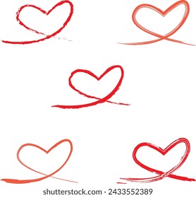 Vector stock heart love, hand draw elements illustration 