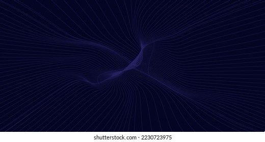 vector, and stock illustration of abstract wavy line maze pattern dark blue background