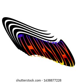 Vector stock illustration of acid psychedelic poster, postcard. Colorful bright art. Rainbow gradient lettering, quote Thursday.