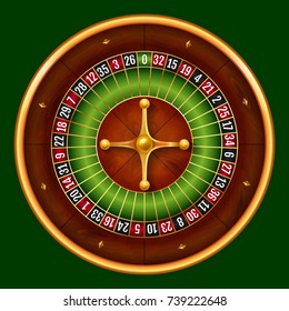 Vector stock illustration beautiful realistic casino wheel of European roulette. EPS 10