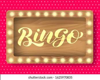 Vector stock illustration. Bingo brush lettering for banner