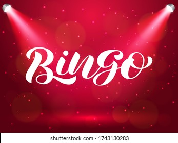 Vector stock illustration. Bingo brush lettering for banner