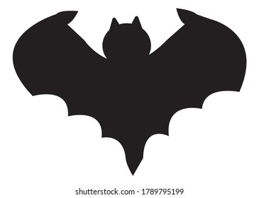 Black Bat Icon Silhouette Stencil Halloween Stock Vector (Royalty Free ...