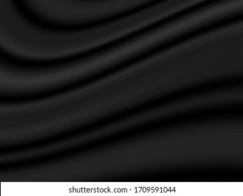  Ilustración de material vectorial. Fondo negro de cortinas cerradas para tarjeta