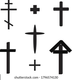 Vector stock illustration of black crosses on a white background.