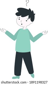 Vector stock illustration Boy asks questions