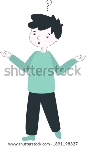 Vector stock illustration Boy asks questions