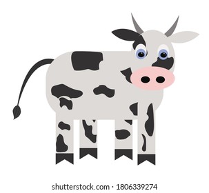 Vector stock illustration of a cartoon bull on a white background.