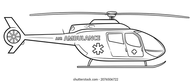 Ilustración vectorial del helicóptero de rescate aéreo clásico