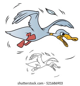 Vector stock illustration. Clumsy duck