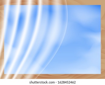 Vector stock illustration. Curtain on a blue sky  background