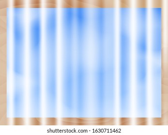 Vector stock illustration. Curtain on a blue sky  background for poster.