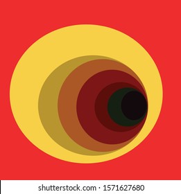 Vector stock illustration of the deep hole. Flat colorful design. Cirle frame, cartoon bright image.