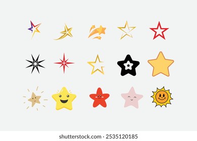 Vector Stock Illustration of different stars constellation, variant stars shape, easily editable