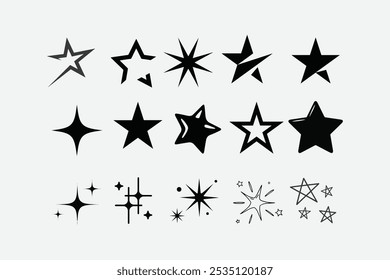 Vector Stock Illustration of different stars constellation, variant stars shape, easily editable