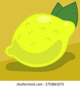 Vector stock illustration. Fresh lemon illustration. Lemon logo. Fresh summer fruit. You can use it for your Instagram story or post