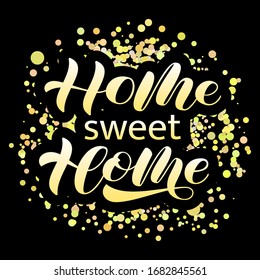 Vector stock illustration. Home Sweet home brush lettering for banner