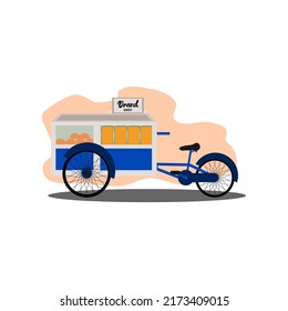 Vector stock illustration of an Indonesian bread cart pr "gerobak roti" used by hawkers.