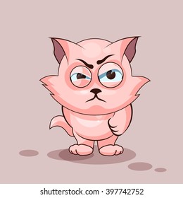 Vector Stock Illustration isolated Emoji character cartoon cat sticker emoticon with angry emotion for site, infographics, video, animation, websites, e-mails, newsletters, reports, comics