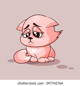 Vector Stock Illustration isolated Emoji character cartoon cat sad and frustrated sticker emoticon for site, infographics, video, animation, websites, e-mails, newsletters, reports, comics
