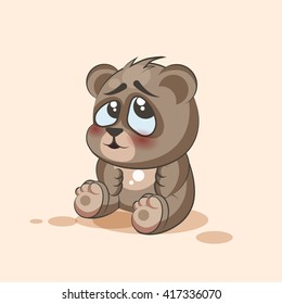 Vector Stock Illustration isolated Emoji character cartoon Bear embarrassed, shy and blushes sticker emoticon for site, info graphic, video, animation, websites, e-mails, newsletters, reports, comics