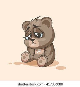 Vector Stock Illustration isolated Emoji character cartoon Bear sad and frustrated sticker emoticon for site, info graphic, video, animation, websites, e-mails, newsletters, reports, comics