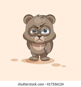 Vector Stock Illustration isolated Emoji character cartoon Bear sticker emoticon with angry emotion for site, info graphic, video, animation, websites, e-mails, newsletters, reports, comics