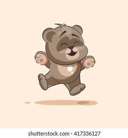 Vector Stock Illustration isolated Emoji character cartoon Bear jumping joy, happy sticker emoticon for site, info graphic, video, animation, websites, e-mails, newsletters, reports, comics