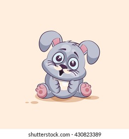 Vector Stock Illustration isolated Emoji character cartoon Gray leveret surprised with big eyes sticker emoticon for site, info graphic, video, animation, websites, e-mails, newsletters, report, comic