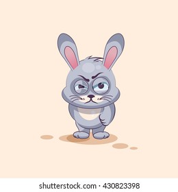 Vector Stock Illustration isolated Emoji character cartoon Gray leveret sticker emoticon with angry emotion for site, info graphic, video, animation, websites, e-mails, newsletters, reports, comics